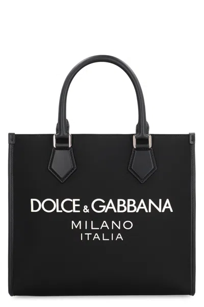 Dolce & Gabbana Nylon Tote In Black