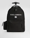 Dolce & Gabbana Printed Nylon Trolley Backpack In ブラック