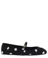Dolce & Gabbana Odette Polka-dot Satin Ballet Flats In Black