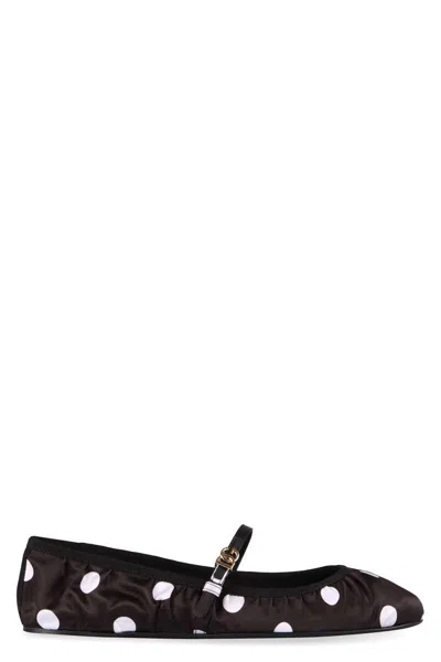 DOLCE & GABBANA DOLCE & GABBANA ODETTE FABRIC BALLET FLATS
