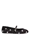 Dolce & Gabbana Odette Polka-dot Satin Ballet Flats In Black