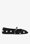 Dolce & Gabbana Odette Polka-dot Satin Ballet Flats In Black