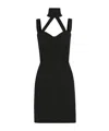 Dolce & Gabbana Sleeveless Stretch Sablé Bustier Minidress In Black
