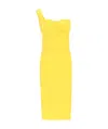 Dolce & Gabbana Yellow One Shoulder Side Slit Midi Dress In Yellow