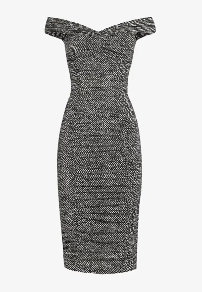 DOLCE & GABBANA OFF-SHOULDER SILK DRESS