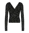 Dolce & Gabbana Stretch Tulle Top With Crossover Neckline And Polka Dot Print