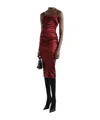 Dolce & Gabbana Draped Satin Midi Dress In Red