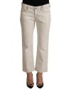 Dolce & Gabbana Off White Cotton Flared Cropped Denim Jeans