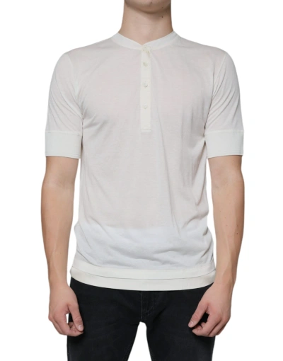 Dolce & Gabbana Off White Cotton Short Sleeves Men's T-shirt