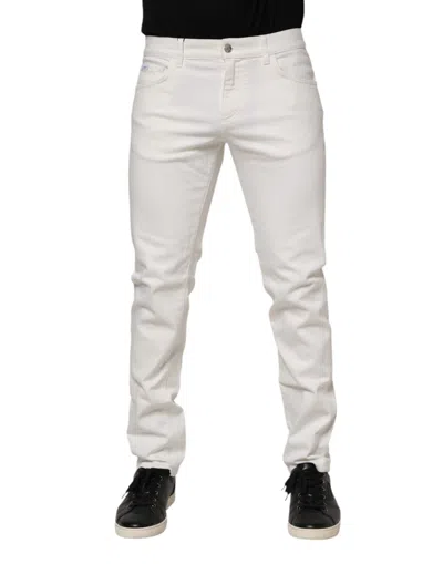 Pre-owned Dolce & Gabbana Off White Cotton Stretch Slim Fit Denim Men's Jeans ()