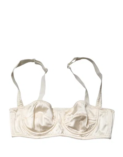 Dolce & Gabbana Off White Semi-pad Underwire Balconette Bra Underwear In Neutral