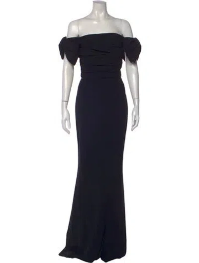 Pre-owned Dolce & Gabbana Off-the-shoulder Long Dress In Black