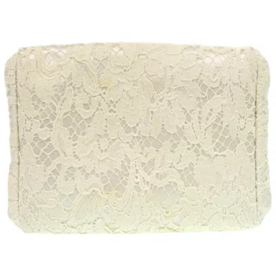 Pre-owned Dolce & Gabbana Off-white Metal Leather Clutch Bag ()