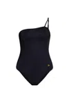 Dolce & Gabbana One-piece One-shoulder Swimsuit In Black