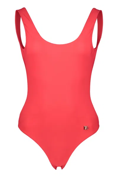 Dolce & Gabbana One-piece Swimsuit In Red