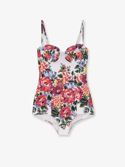 Dolce & Gabbana Women One-piece Swimsuit With Floral Print In Multi
