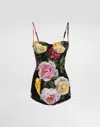 Dolce & Gabbana One-piece Swimsuit With Rose And Peony Print In Print