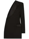 Dolce & Gabbana One-shoulder Wool Gabardine Jacket In Black