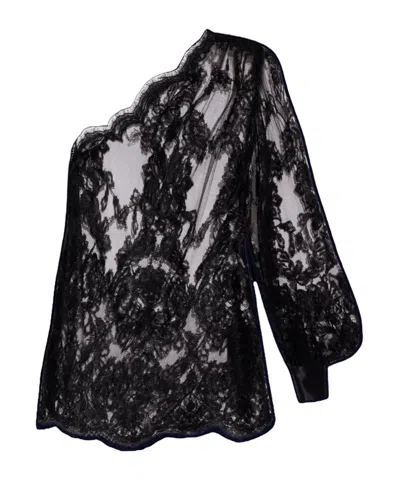 Dolce & Gabbana One-shoulder Blouse In Black
