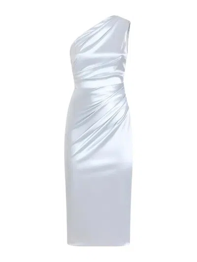 Dolce & Gabbana One Shoulder Dress In Light Blue