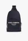Dolce & Gabbana Logo-embossed Belt Bag In Navy
