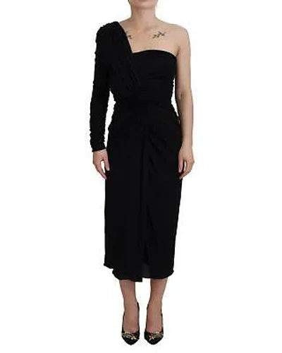 Pre-owned Dolce & Gabbana One Shoulder Jersey Dress - Dresses - Black -size 44