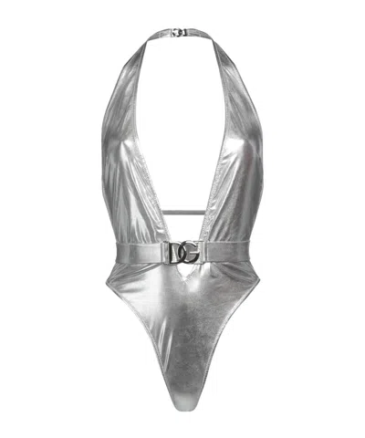 Dolce & Gabbana One-piece Swimsuits In Gray