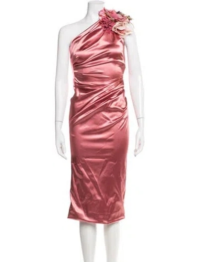 Pre-owned Dolce & Gabbana One-shoulder Knee-length Dress In Pink