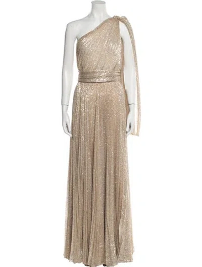 Pre-owned Dolce & Gabbana One-shoulder Long Dress In Neutral