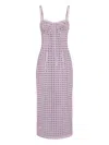 Dolce & Gabbana Open-knit Midi Dress In Pink