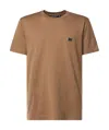 Dolce & Gabbana Cotton Jersey T-shirt With Metal Logo Plaque In Brown