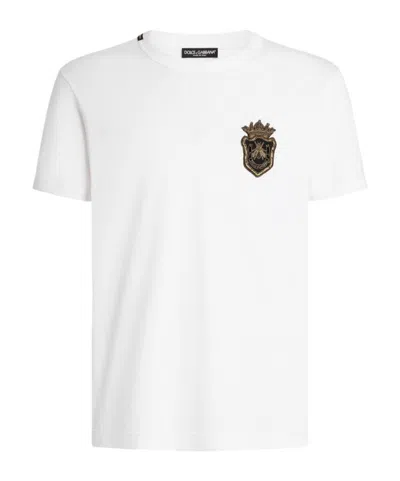 DOLCE & GABBANA EMBROIDERED LOGO T-SHIRT