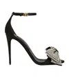 Dolce & Gabbana Rhinestone Decorative High-heeled Sandals In Black/crystal