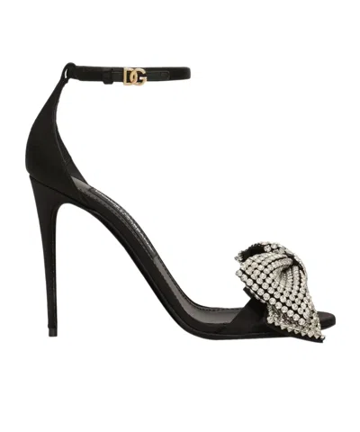 Dolce & Gabbana Women Sandals With 105mm Rhinestones In Black