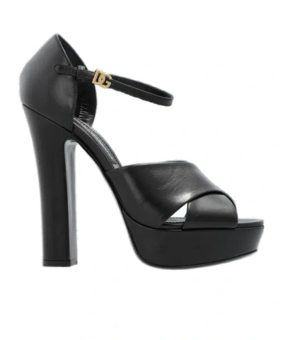 Dolce & Gabbana Open-toe High-heeled Sandals In Black