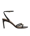 Dolce & Gabbana Sandals Thin Straps Stiletto Heel Heart In Black