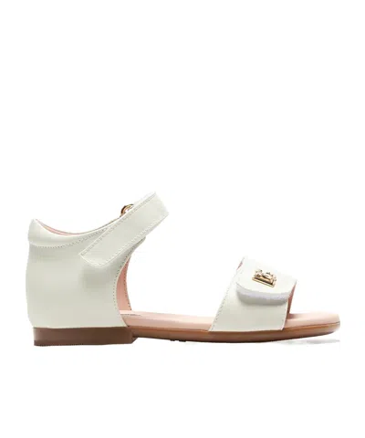 Dolce & Gabbana Open-toed Flat Sandals In White