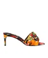 Dolce & Gabbana Floral Embellished Heeled Mules In Multicolor