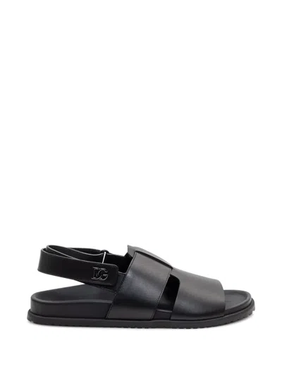 Dolce & Gabbana Open-toe Strap Sandals In Black