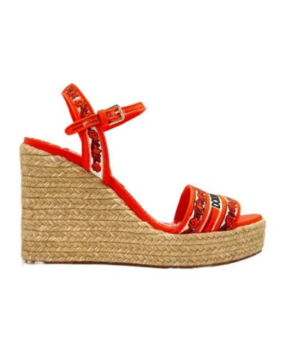 Dolce & Gabbana Open-toe Wedge Sandals In White