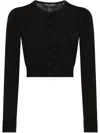 Dolce & Gabbana Long-sleeved Knitted Cardigan In Black