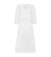 Dolce & Gabbana White Broderie Anglaise Dress In Multi