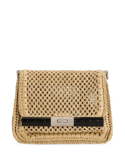 Dolce & Gabbana Openwork Shoulder Bag In Neutrals