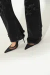 Dolce & Gabbana Black Pumps With Mesh Detail And Logo Plaque In Black