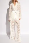 Dolce & Gabbana Flared Floral Cordonetto Lace Pants In White