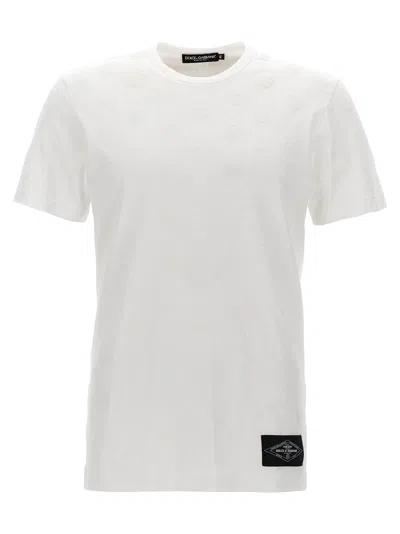 Dolce & Gabbana Optical White Cotton T-shirts And Polos