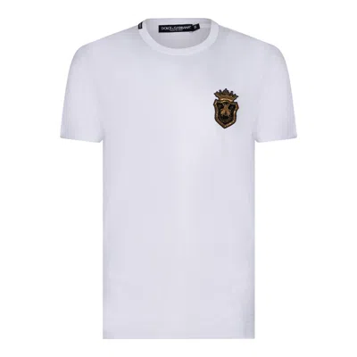 Dolce & Gabbana Optical White Cotton T-shirts And Polos
