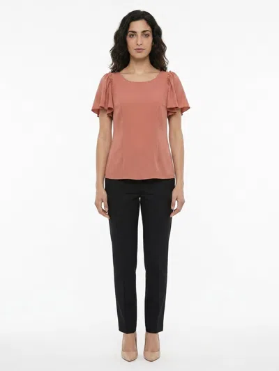 Dolce & Gabbana Ruffled Flutter Sleeve Blouse In Pink
