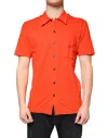 Dolce & Gabbana Cotton Button Down Casual Polo Men's Shirt In Orange