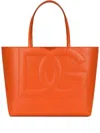 Dolce & Gabbana Orange Dg Logo Medium Tote In Orange